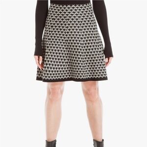 NWT Max Studio Women's A-Line Flared Stretchy Jacquard Skater Mini Sweater Skirt